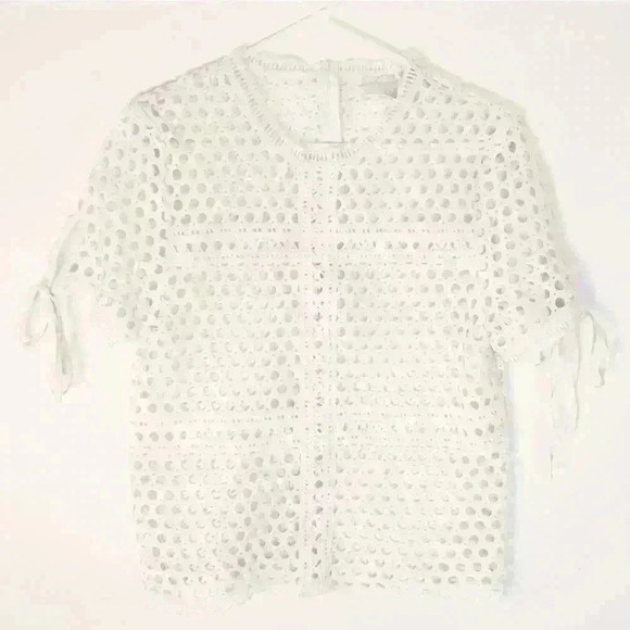 ZERO Degrees Celsius White Crewneck Cap Sleeve Top - Picture 2 of 8